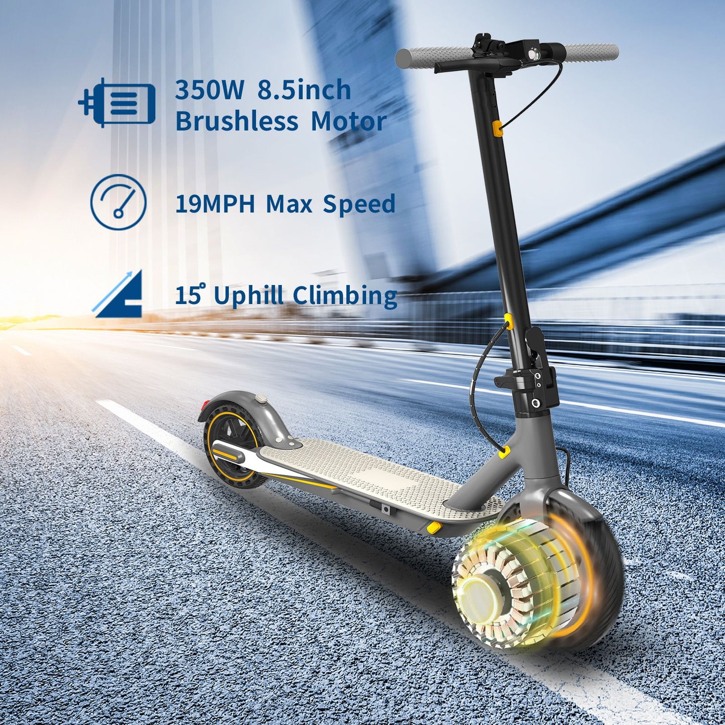 OOK-TEK V8 Electric Scooter 350W Foldable Adult, 30km/h Top Speed, 33km Range - App Control