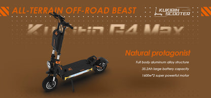 KuKirin G4 Max Electric Scooter – 3200W Motor, 86 km/h Speed, 95 km Long Distance Travel Range, 60V 35,2Ah Battery, Suspension, Foldable & Waterproof E-Scooter for Adults