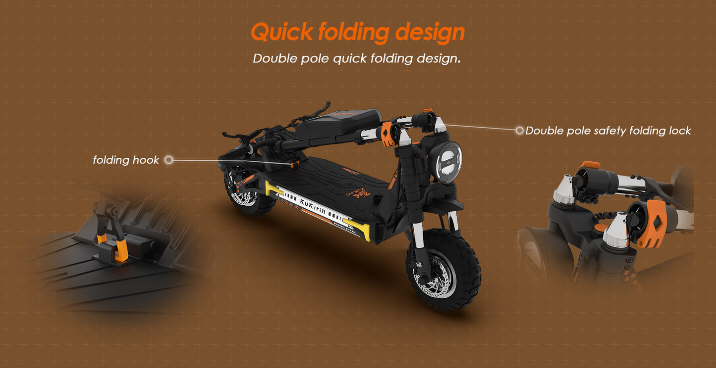 KuKirin G4 Max Electric Scooter – 3200W Motor, 86 km/h Speed, 95 km Long Distance Travel Range, 60V 35,2Ah Battery, Suspension, Foldable & Waterproof E-Scooter for Adults