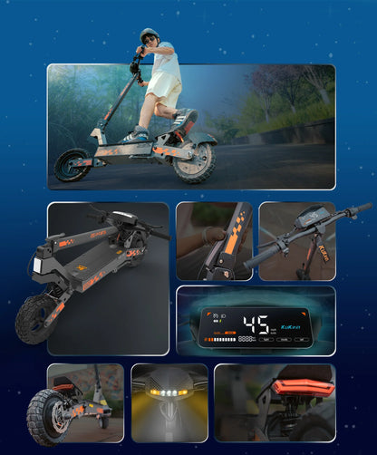 KuKirin G2 Electric Scooter With Seat – 800W Motor, 45 km/h Max Speed, 55 km Long Range, 48V 15Ah Battery, Dual Suspension, Foldable & IP54 Waterproof E-Scooter for Adults