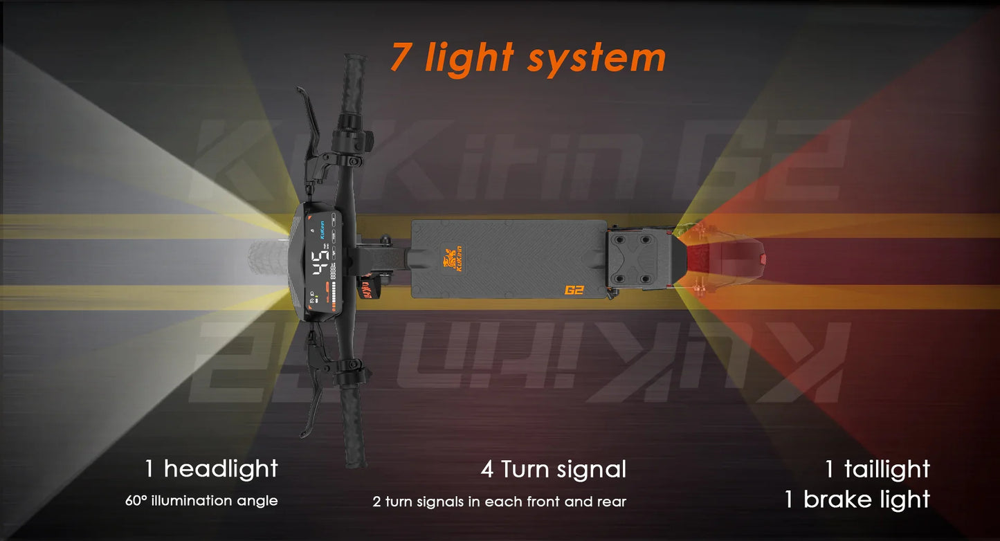KuKirin G2 Electric Scooter With Seat – 800W Motor, 45 km/h Max Speed, 55 km Long Range, 48V 15Ah Battery, Dual Suspension, Foldable & IP54 Waterproof E-Scooter for Adults