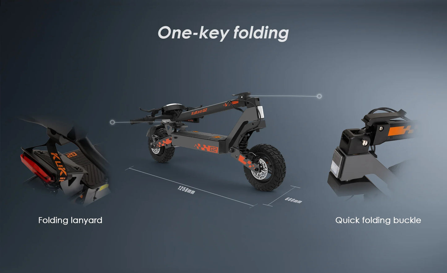 KuKirin G2 Electric Scooter With Seat – 800W Motor, 45 km/h Max Speed, 55 km Long Range, 48V 15Ah Battery, Dual Suspension, Foldable & IP54 Waterproof E-Scooter for Adults