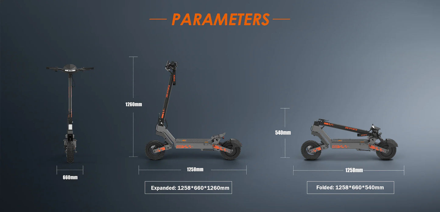 KuKirin G2 Electric Scooter With Seat – 800W Motor, 45 km/h Max Speed, 55 km Long Range, 48V 15Ah Battery, Dual Suspension, Foldable & IP54 Waterproof E-Scooter for Adults