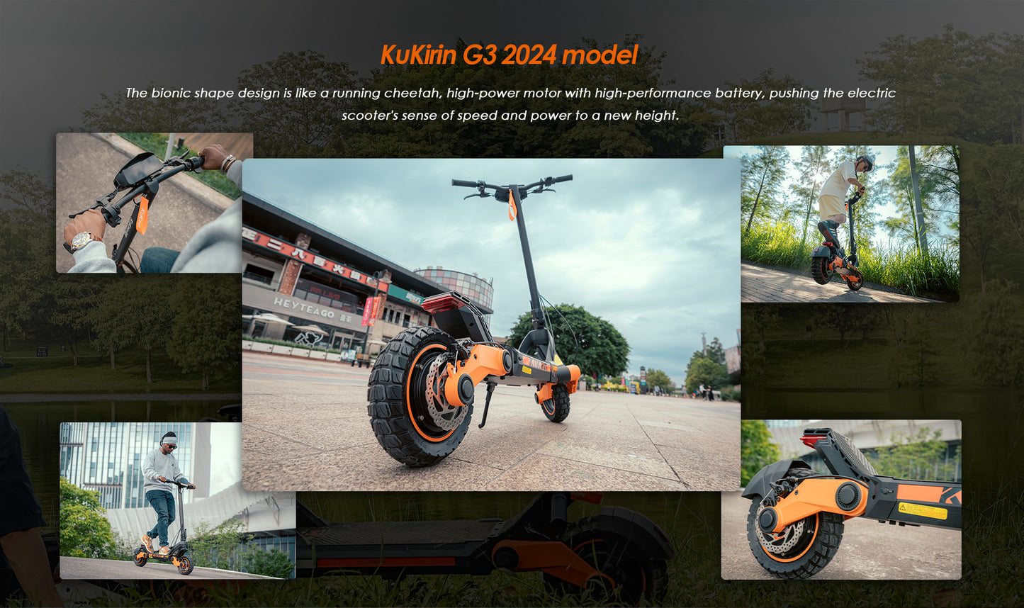 KuKirin G3 Electric Scooter – 1200W Motor, 50 km/h Speed, 60 km Long Distance Travel Range, 52V 18Ah Battery, Suspension, Foldable & Waterproof E-Scooter for Adults