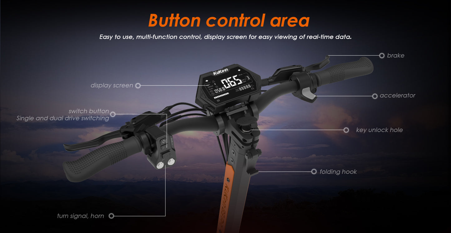 KuKirin G3 Pro Electric Scooter – 2400W Motor, 65 km/h Speed, 80 km Long Distance Travel Range, 52V 23Ah Battery, Suspension, Foldable & Waterproof E-Scooter for Adults