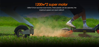 KuKirin G3 Pro Electric Scooter – 2400W Motor, 65 km/h Speed, 80 km Long Distance Travel Range, 52V 23Ah Battery, Suspension, Foldable & Waterproof E-Scooter for Adults